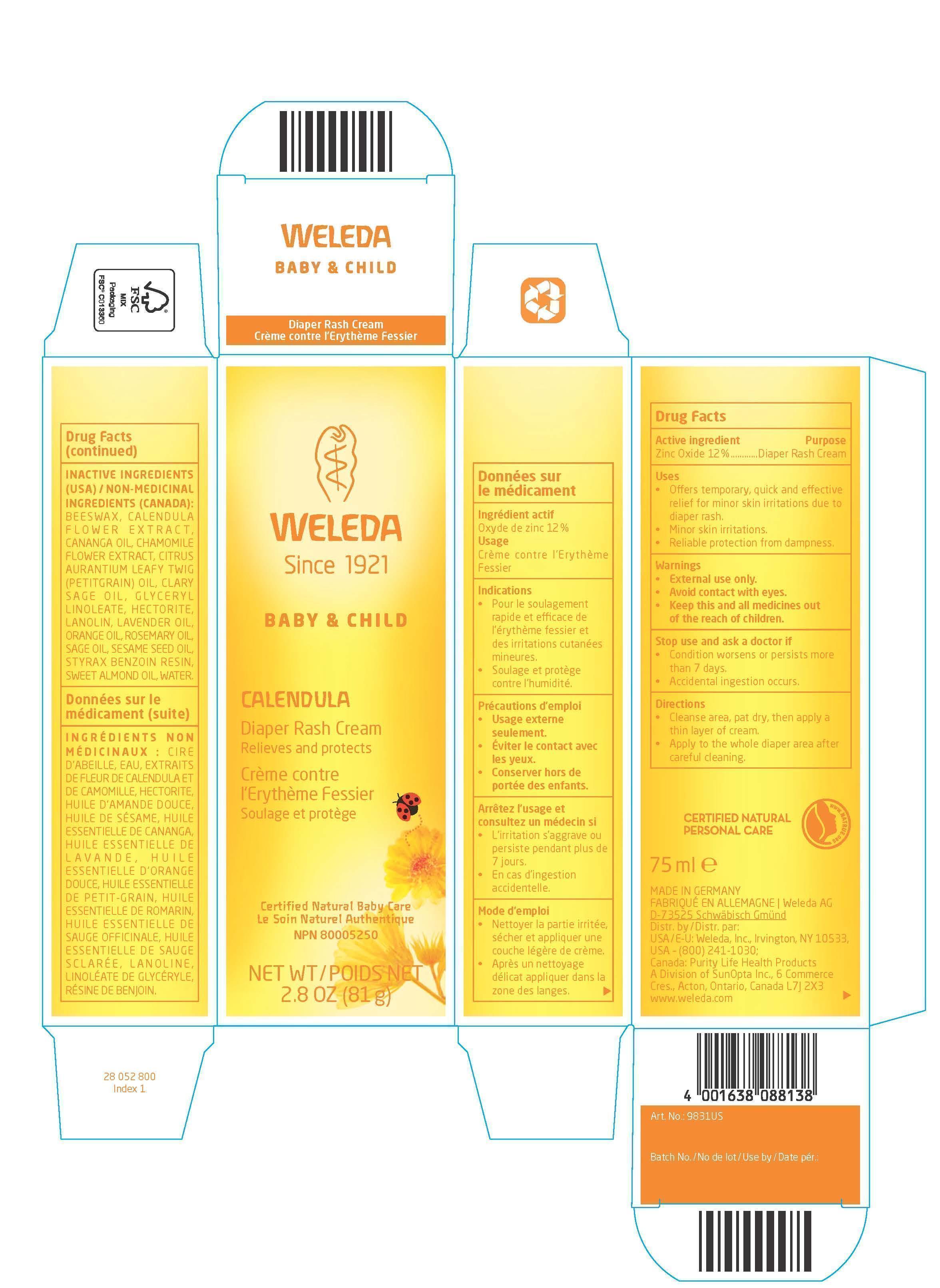 Pill image for calendula diaper rash cream