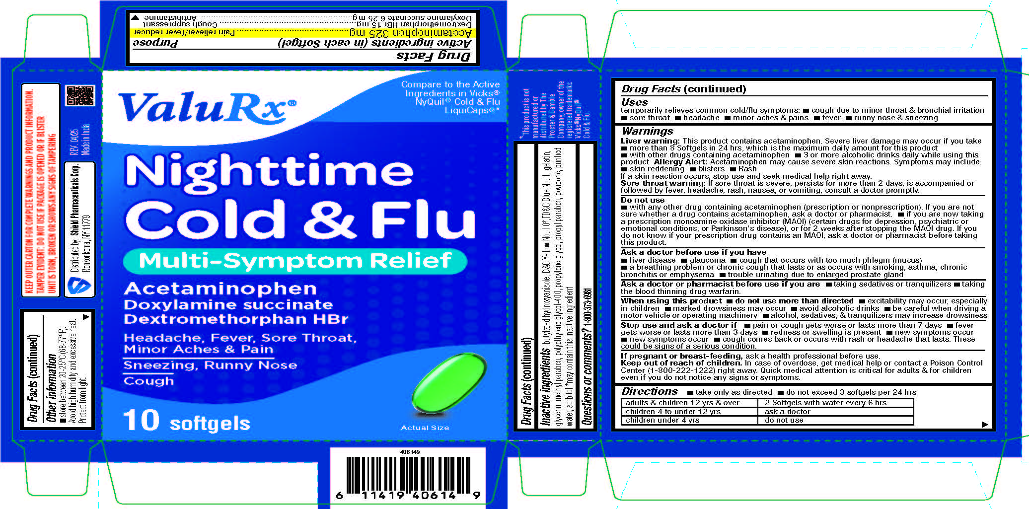 Pill image for Nighttime Cold And Flu