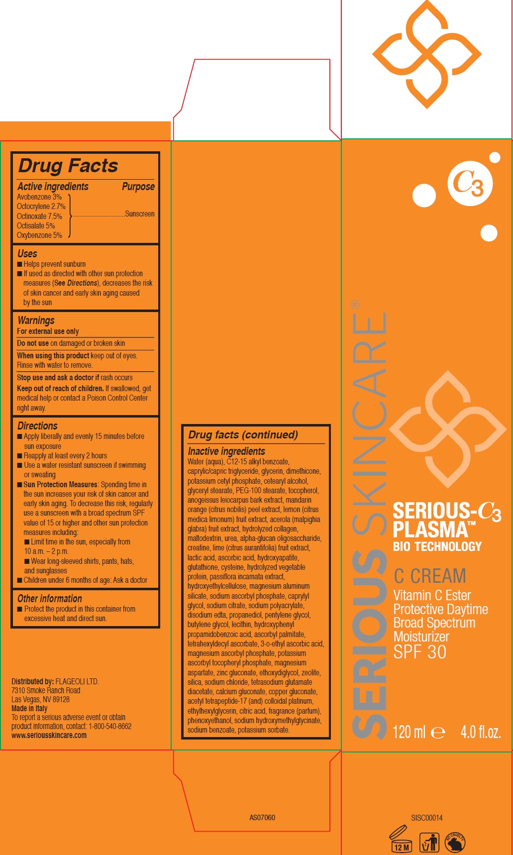 Pill image for Serious Skincare Serious-c3 Plasma Bio Technology C Cream Vitamin C Ester Protective Daytime Broad Spectrum Moisturizer Spf 30