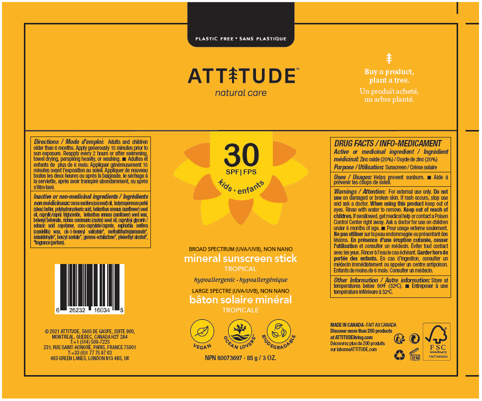 Pill image for Attitude™ Kids Mineral Sunscreen Stick Tropical Spf 30