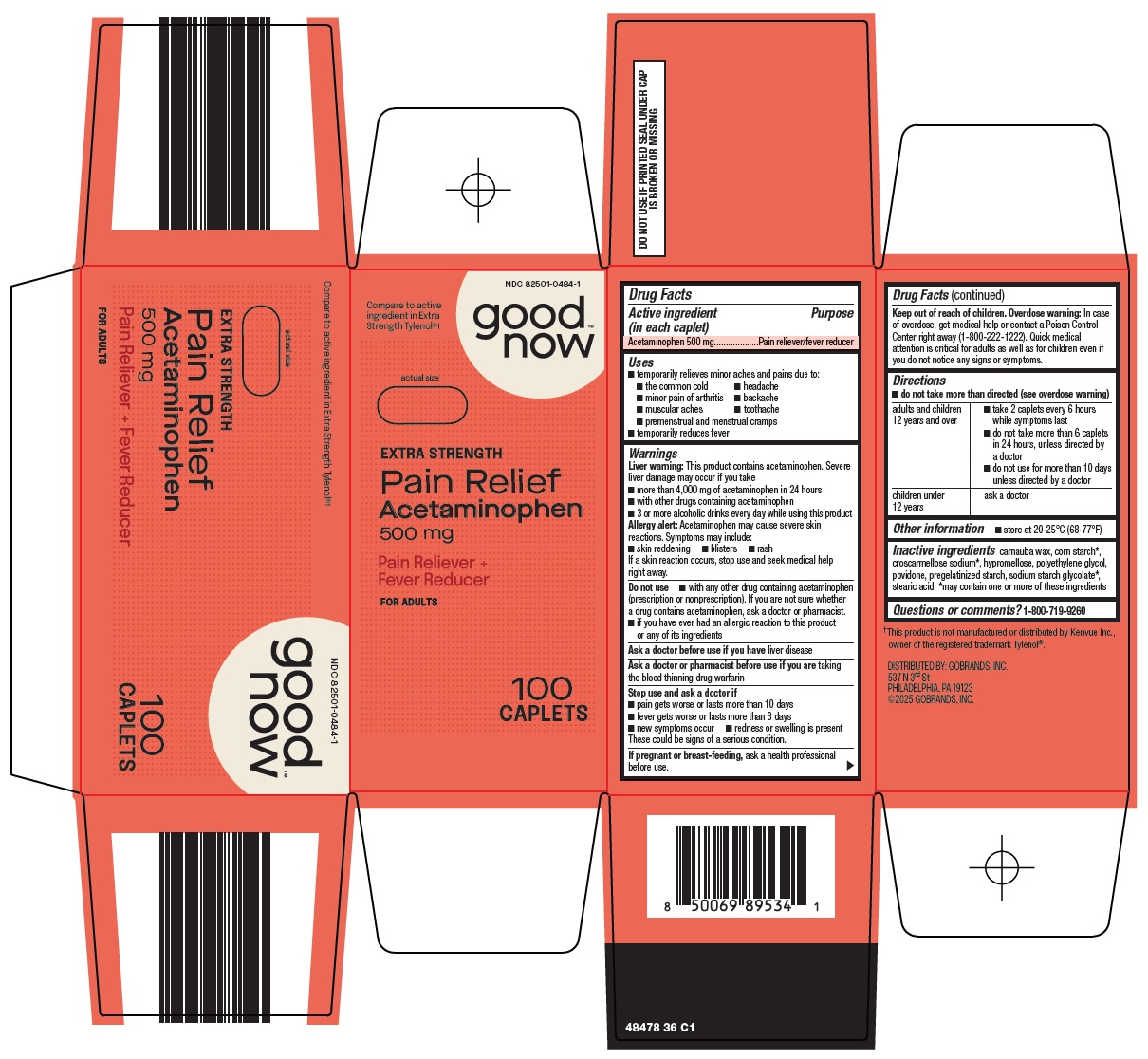 Pill image for gobrands, inc. pain relief drug facts