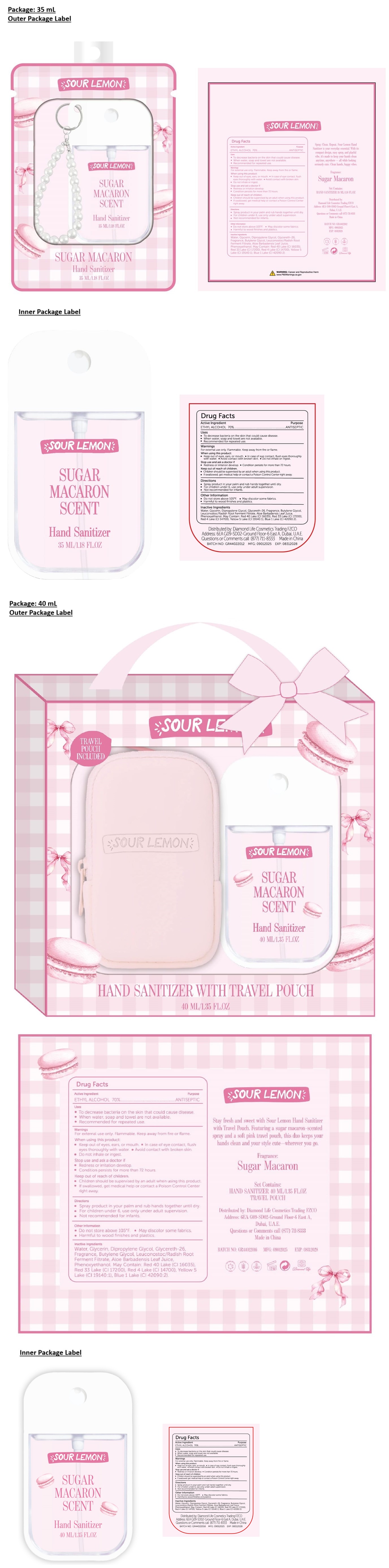 Pill image for Sour Lemon Hand Sanitizer sugar Macaron Scent