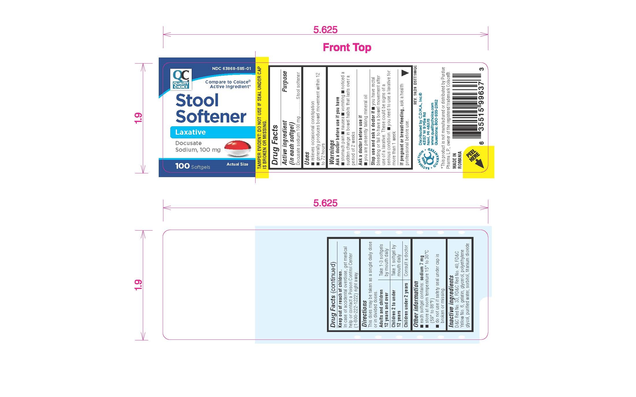 Pill image for Docusate Sodium 100mg Two-tone, capsule, Liquid Filled