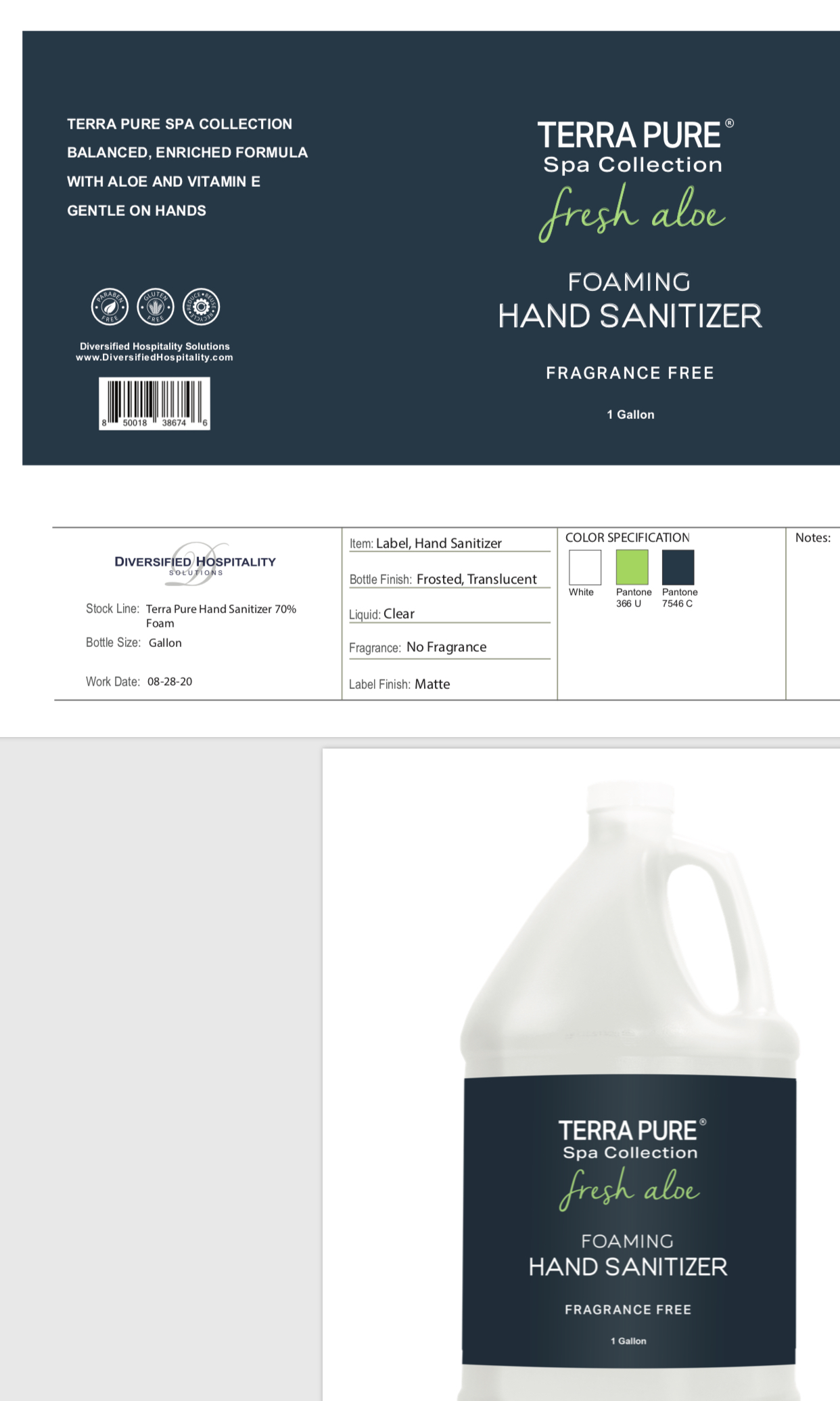 Pill image for 77573-005 Hs 22 Terra Pure Fresh Aloe Foaming Hand Saniziter Fragrance Free