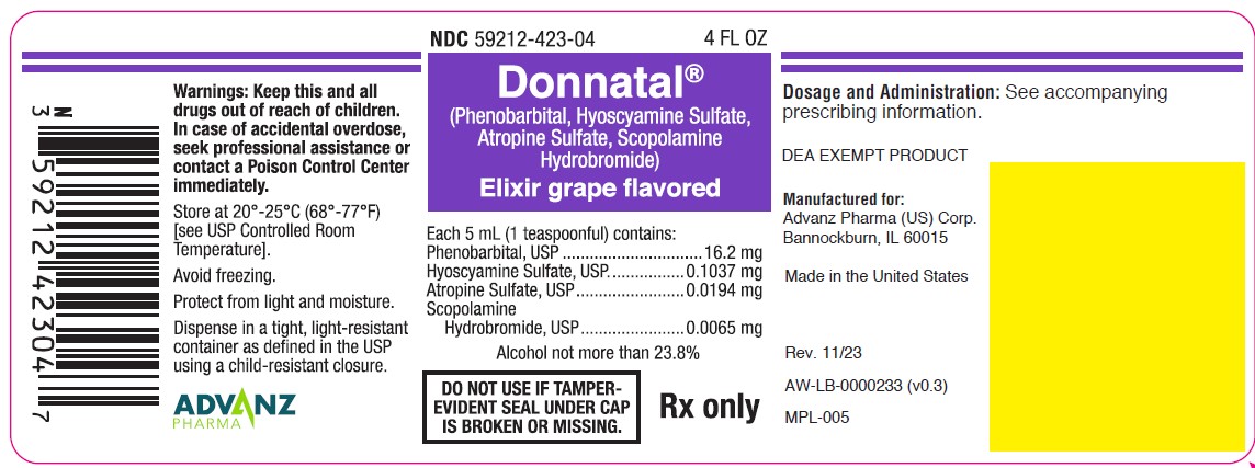Pill image for Donnatal® (phenobarbital, Hyoscyamine Sulfate, Atropine Sulfate, Scopolamine Hydrobromide) Elixir