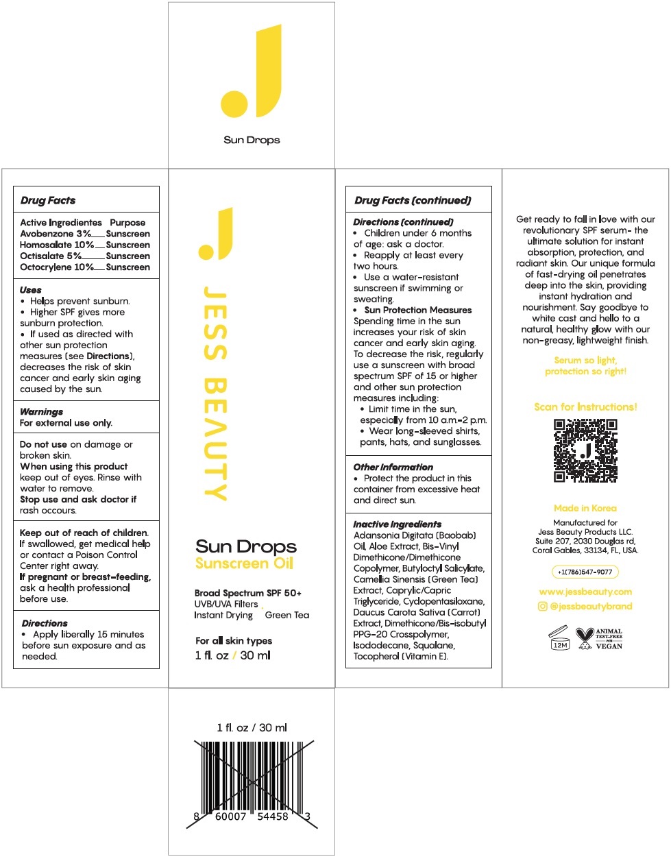 Pill image for jess beauty sun drops sunscreen oil spf-50