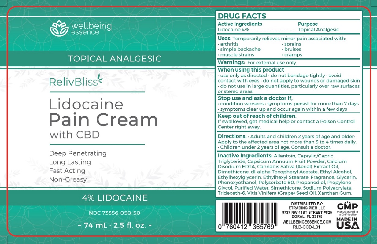 Pill image for Relivbliss lidocaine Pain Cream With Cbd