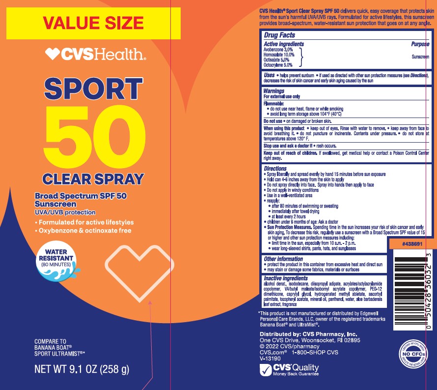 Pill image for cvs health sport spf 50 clear spray