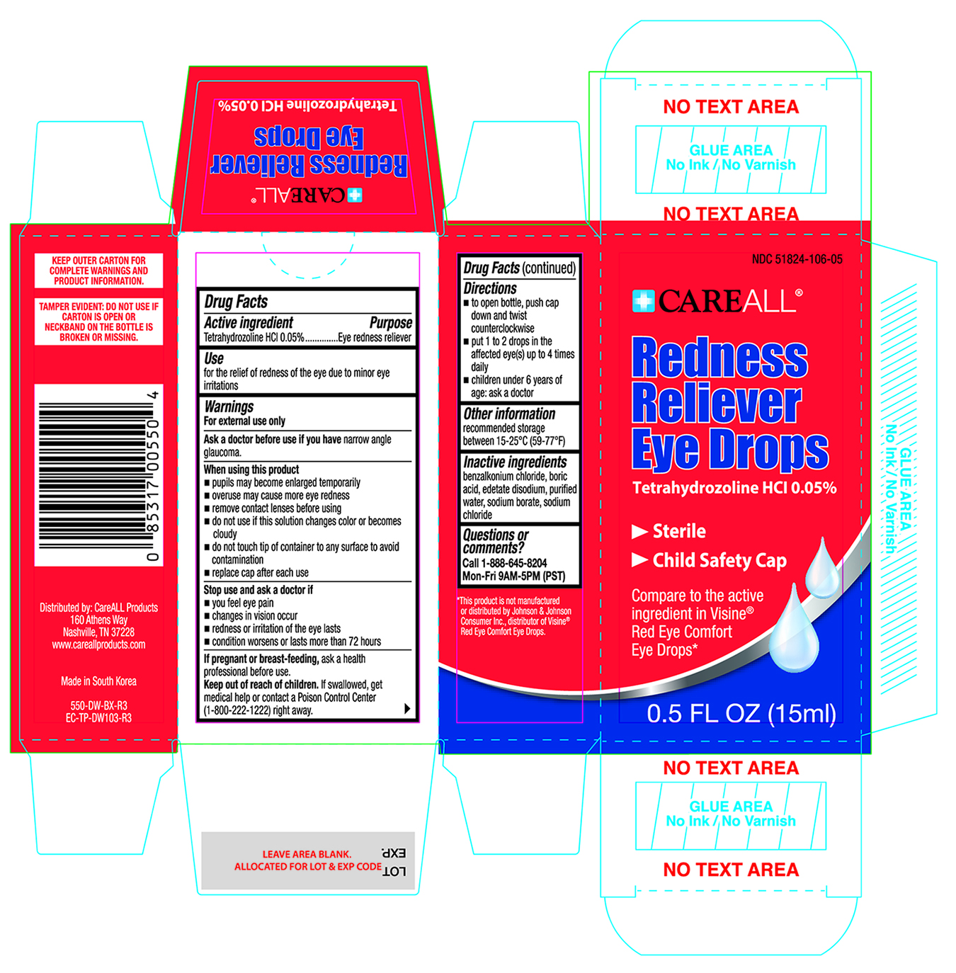 Pill image for Careall Redness Reliever Eye Drops 0.5oz 550 (nbe Visine Original)