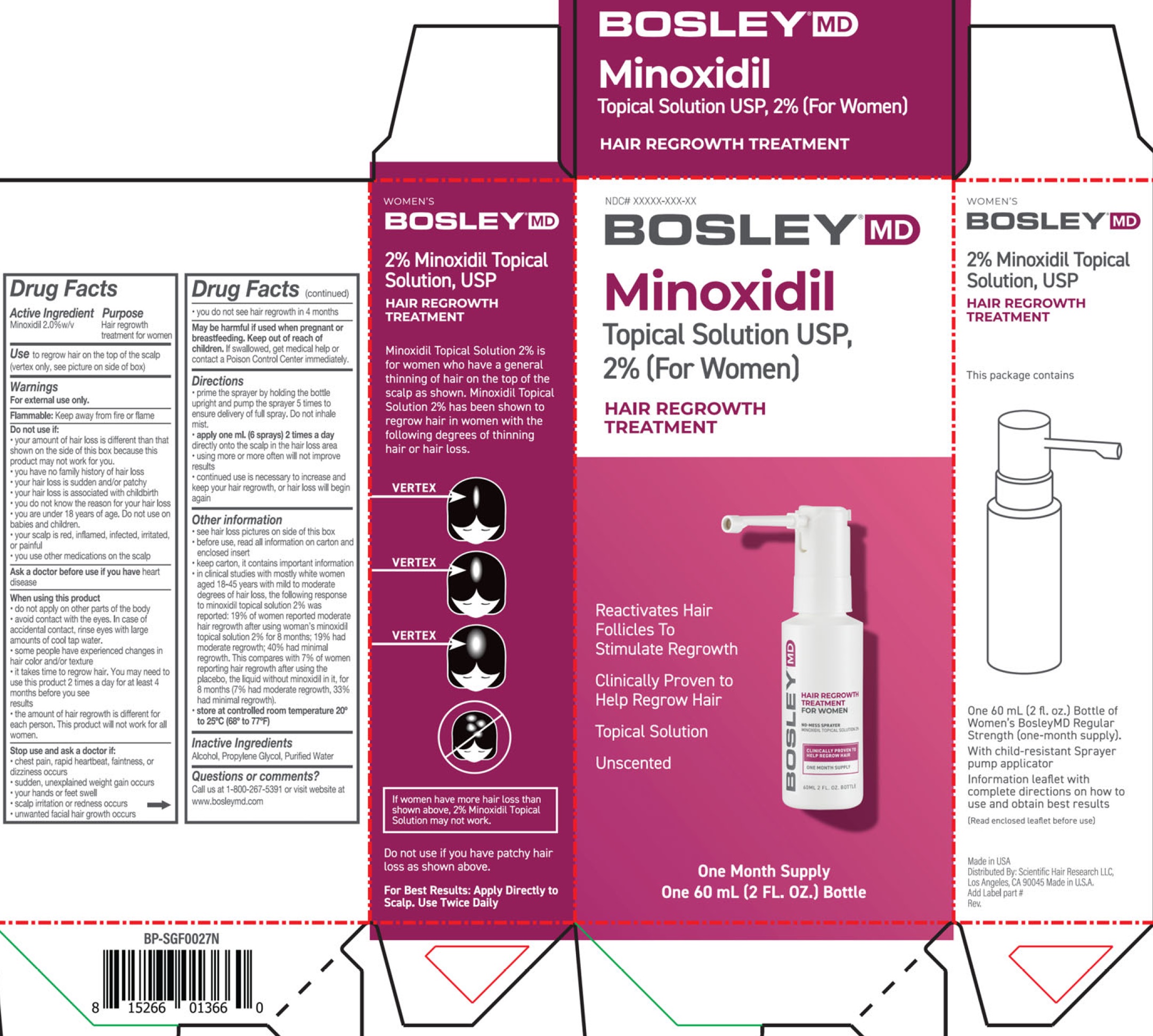 Pill image for Bosley Minoxidil Topical Solution (2%) For Women