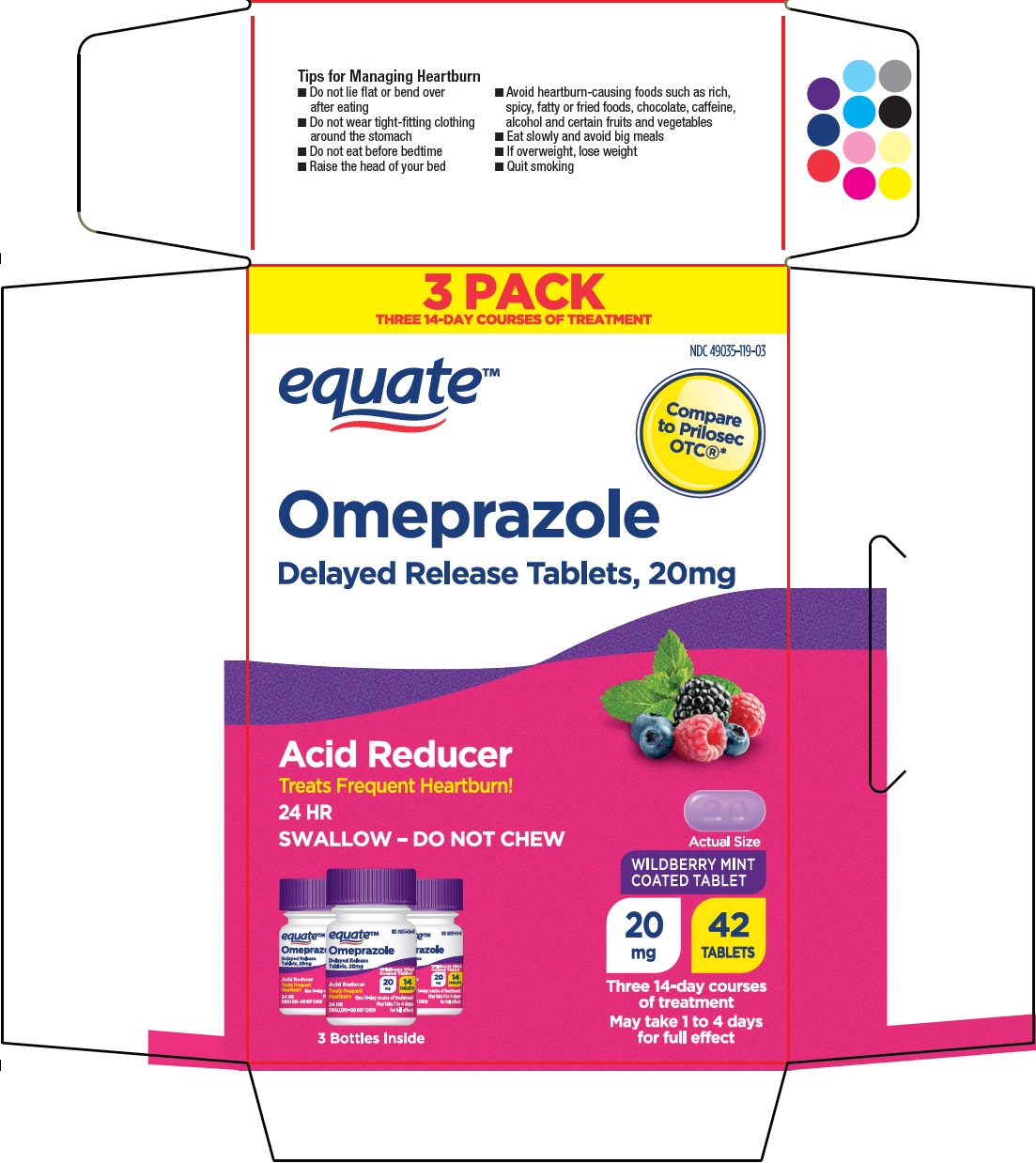 Pill image for Wal-mart Omeprazole Drug Facts