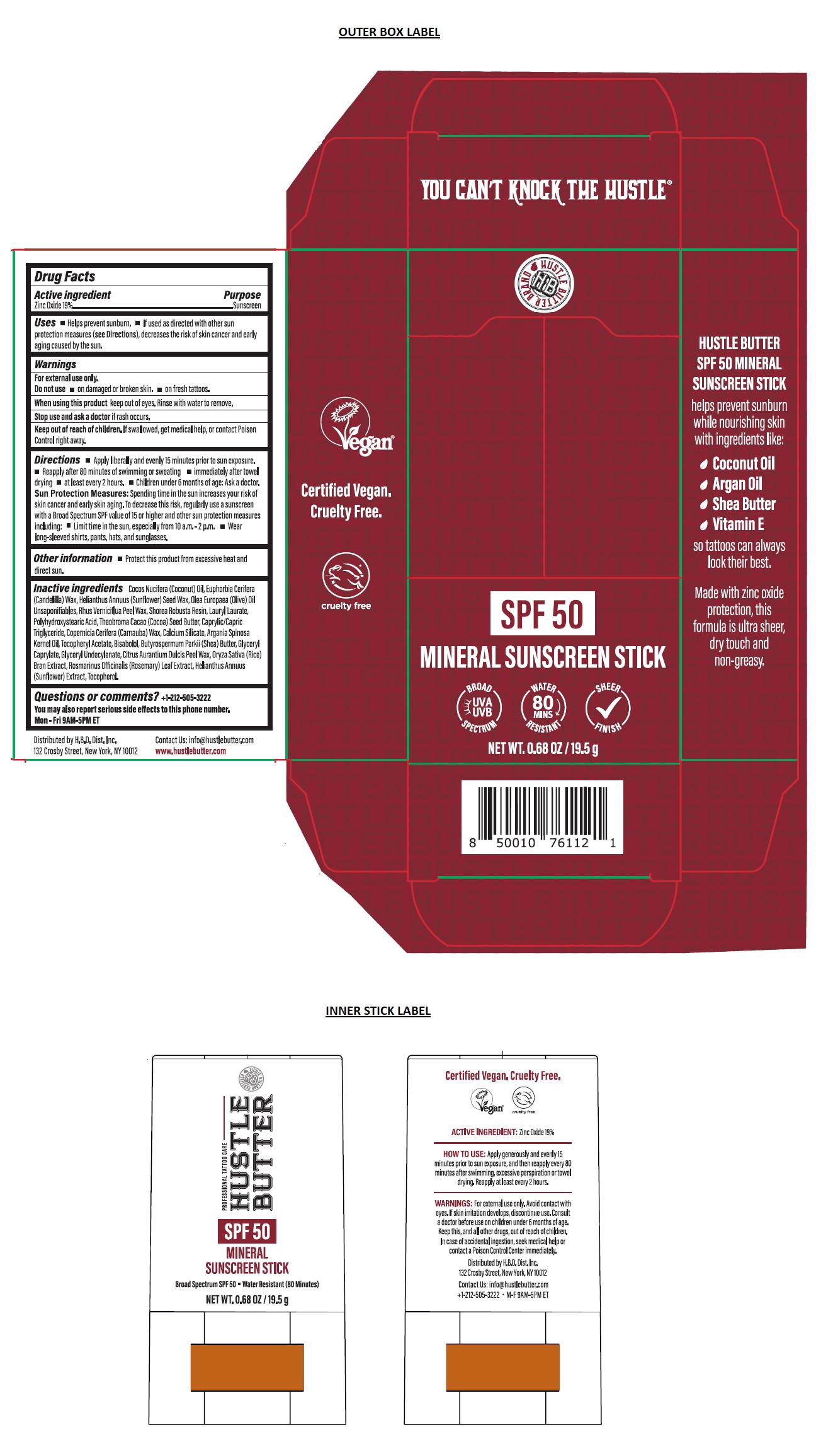 Pill image for Hustle Butter Spf 50 Mineral Sunscreen Stick