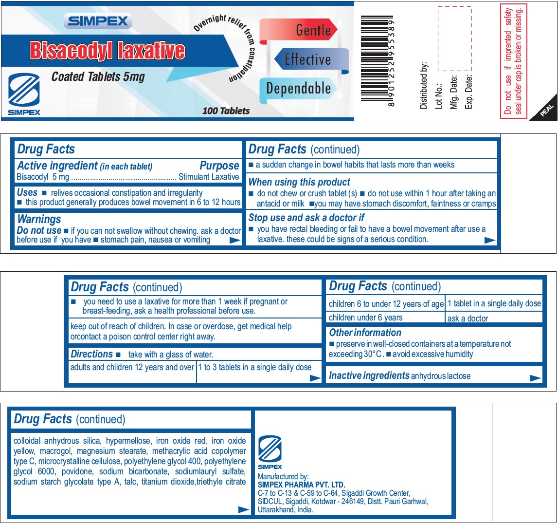 Pill image for Simpex Bisacodyl Laxative