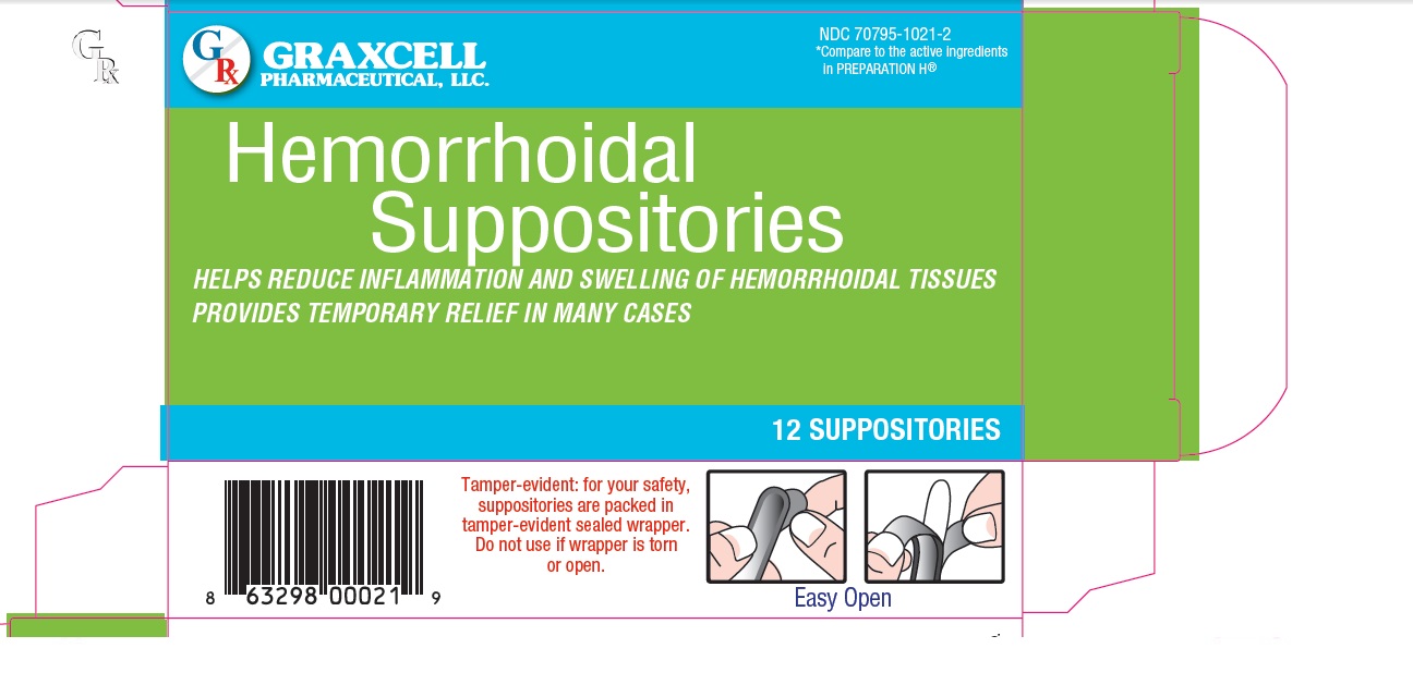Pill image for graxcell pharmaceutical - hemorrhoidal suppositories, 70795-1021