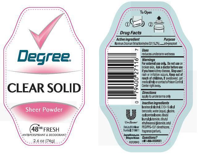 Pill image for Degree Clear Solid Sheer Powder Antiperspirant Deodorant