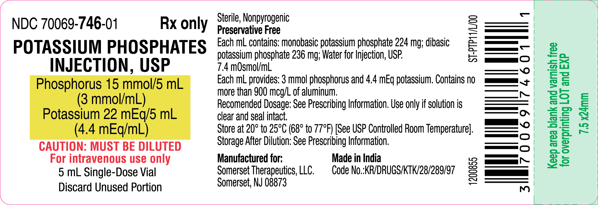Pill image for These Highlights Do Not Include All The Information Needed To Use Potassium Phosphates Injection Safely And Effectively. See Full Prescribing Information For Potassium Phosphates Injection