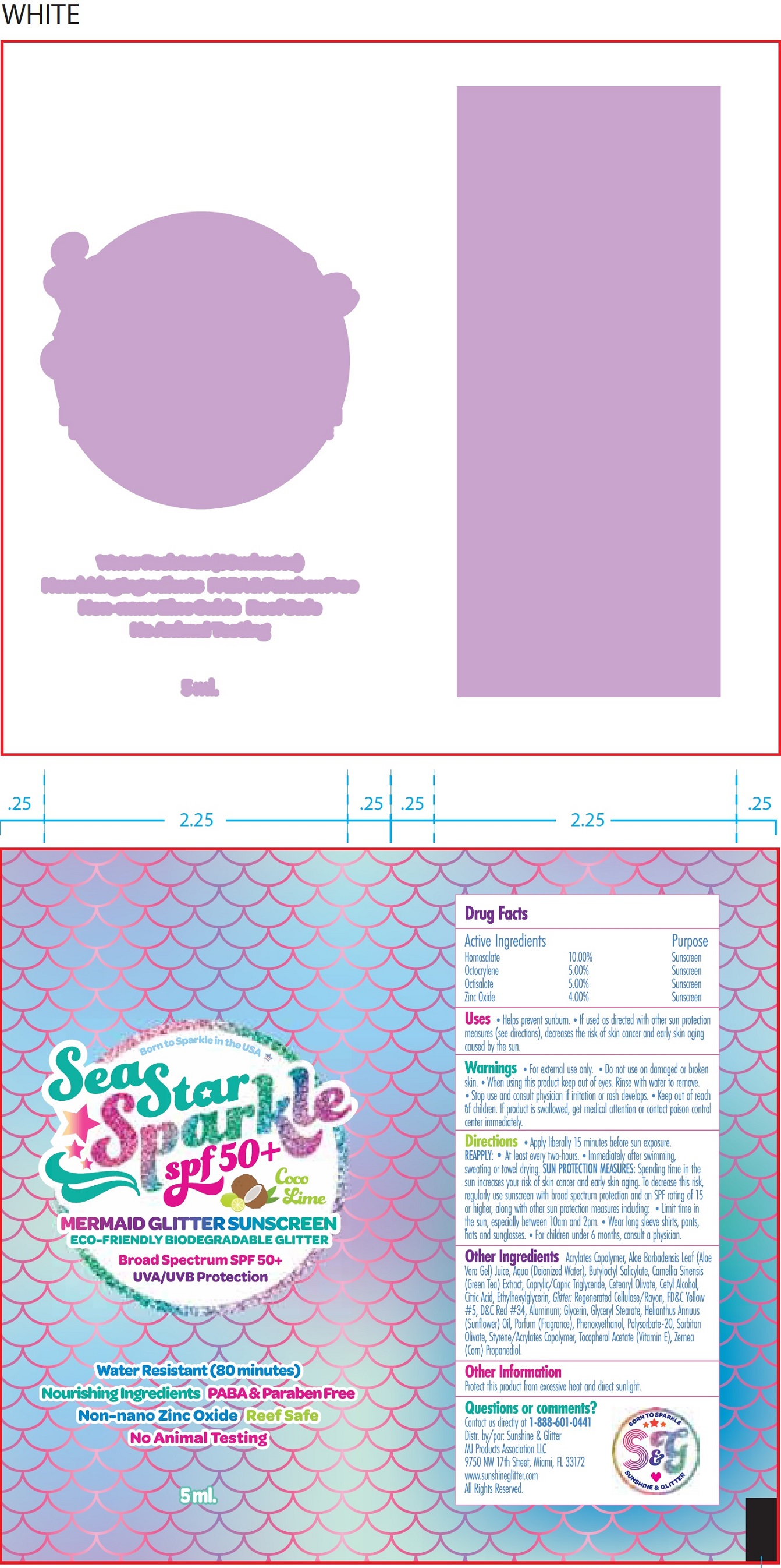 Pill image for Sea Star Sparkle Spf-50 Glitter Sunscreen Coco-lime