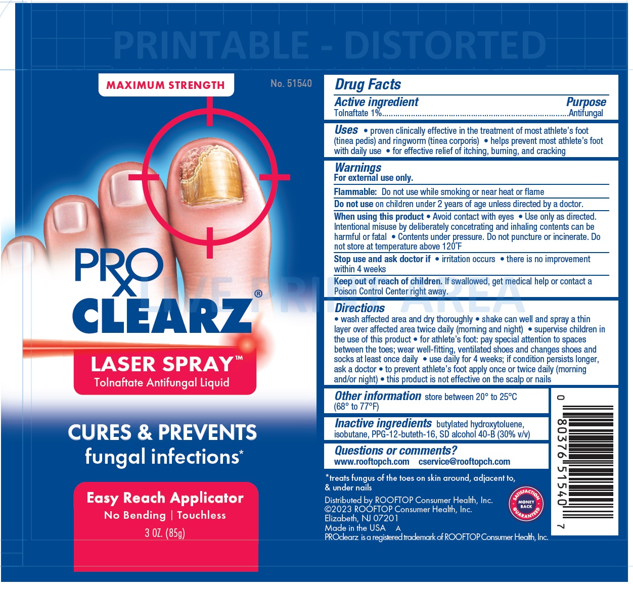 Pill image for Proclearz Laser Spray Antifungal