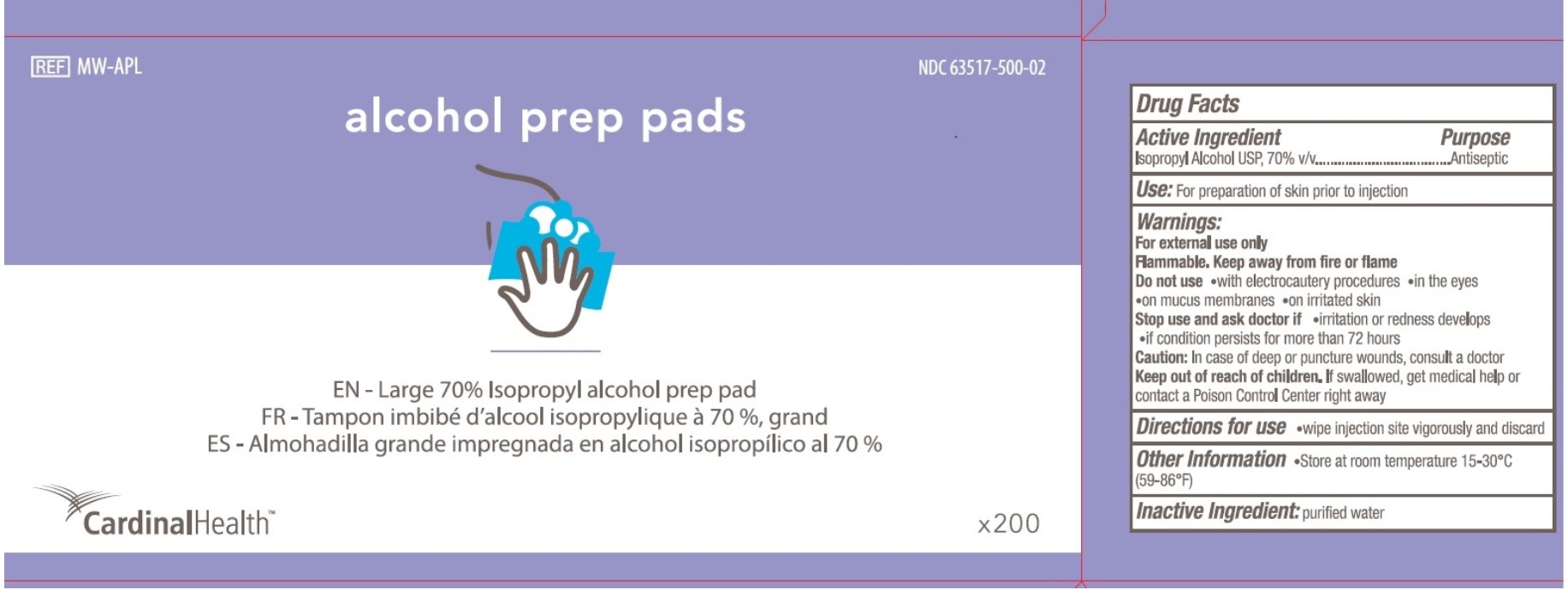 Pill image for Cardinal Large Alcohol Prep Pads
