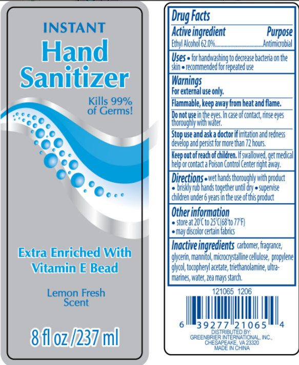 Pill image for Instant Hand Sanitizer Extra Enriched With Vitamin E Bead Lemon Fresh Scent