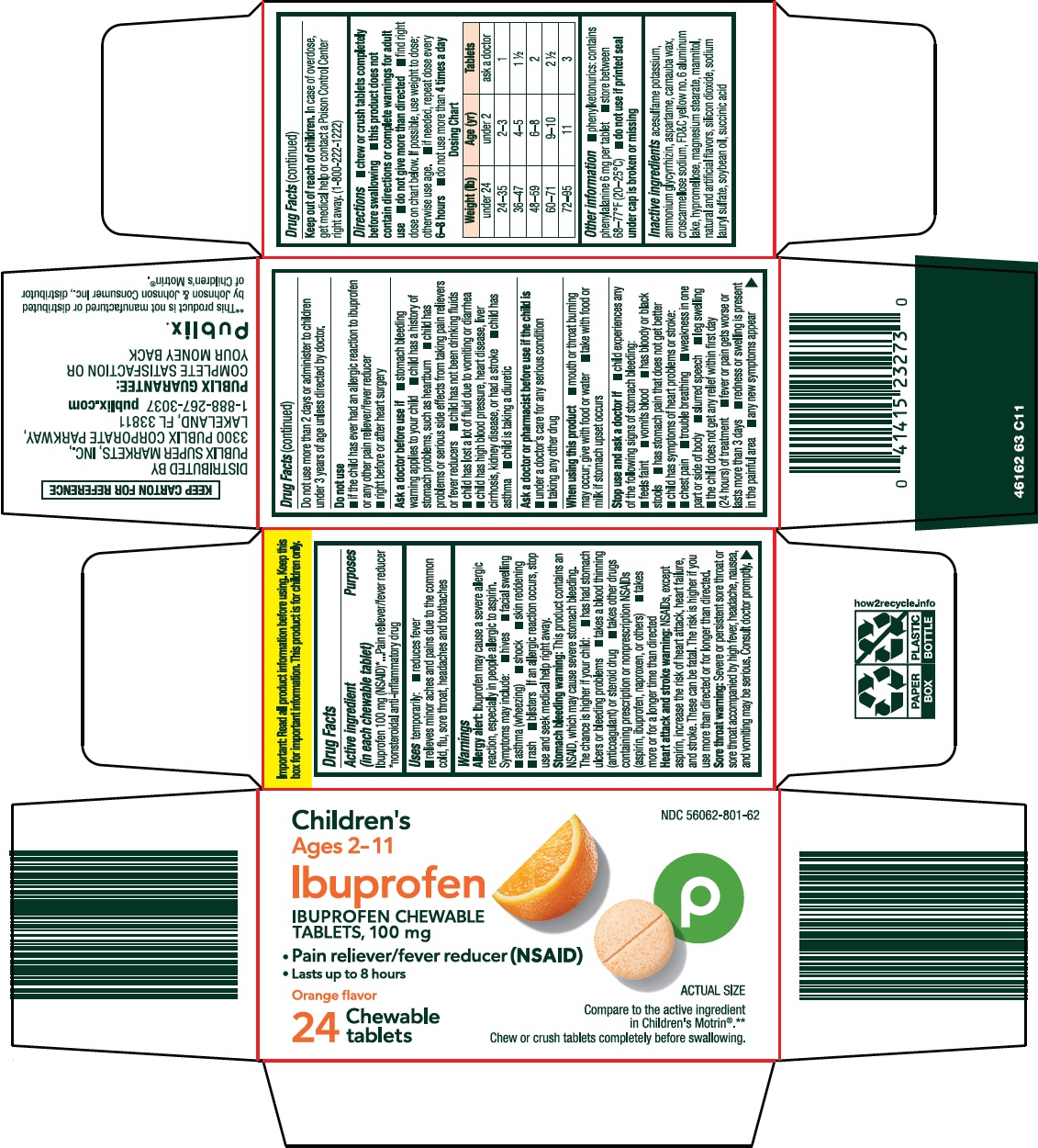 Pill image for Publix Super Markets, Inc. Children’s Ibuprofen Drug Facts