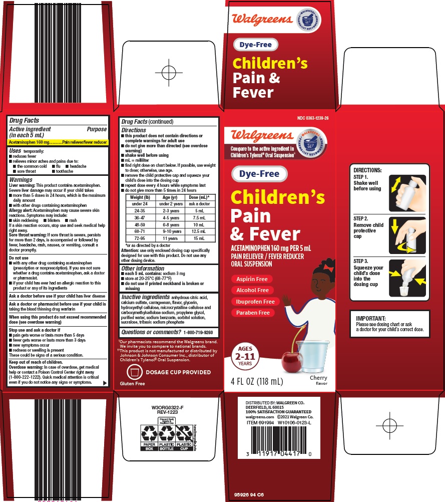 Pill image for Walgreen Co. Children’s Pain & Fever Drug Facts