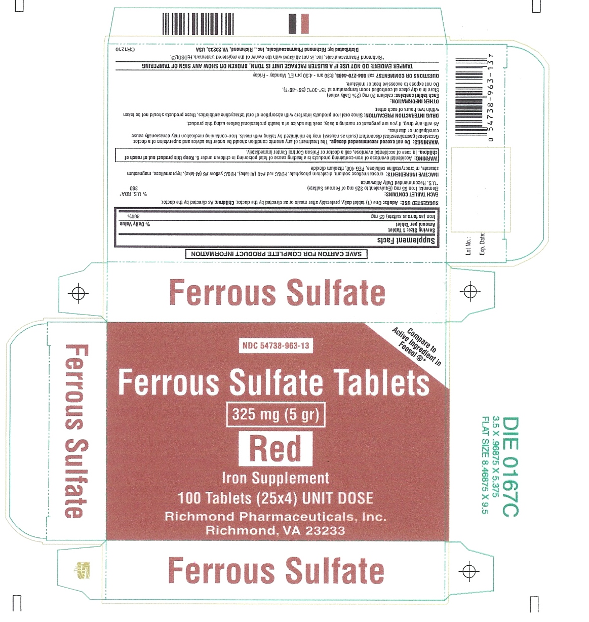 Pill image for Ferrous Sulfate Tablets 325 Mg (5 Gr)