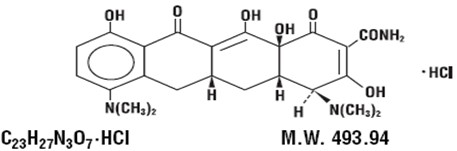 Pill image for minocycline hydrochloride capsules, usp