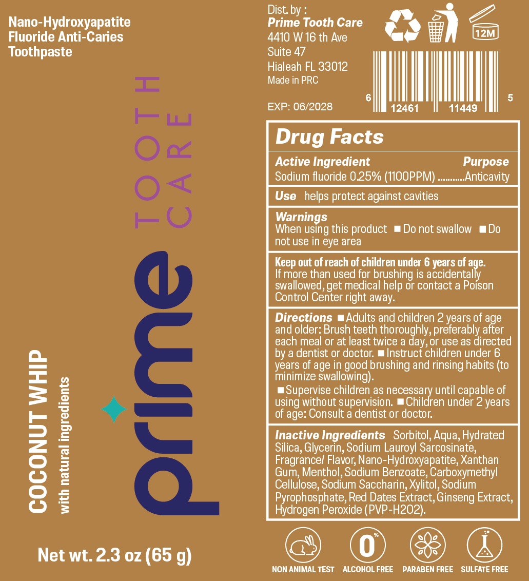 Pill image for prime tooth care toothpaste, coconut whip
