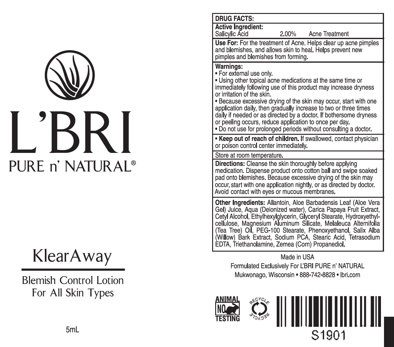 Pill image for L'bri Pure N' Natural Klearaway