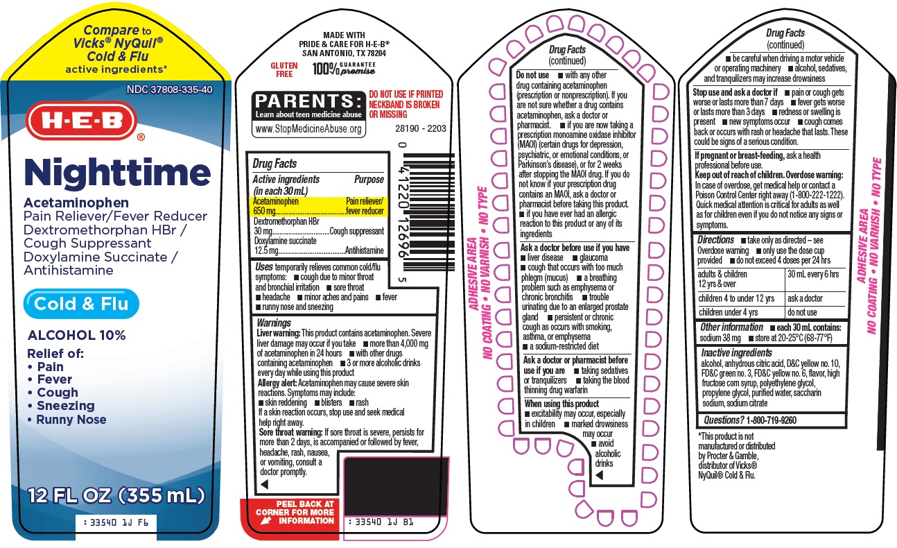 Pill image for Heb Night Time Cold & Flu Drug Facts