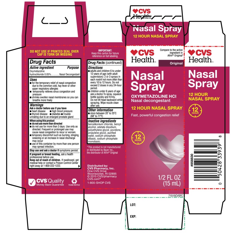 Pill image for Cvs Health Nasal Spray Oxymetazoline Hcl 12 Hour Spray ½ Fl Oz