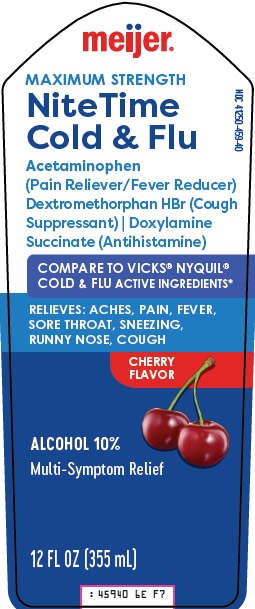 Pill image for Meijer Distribution, Inc. Nitetime Cold & Flu Drug Facts