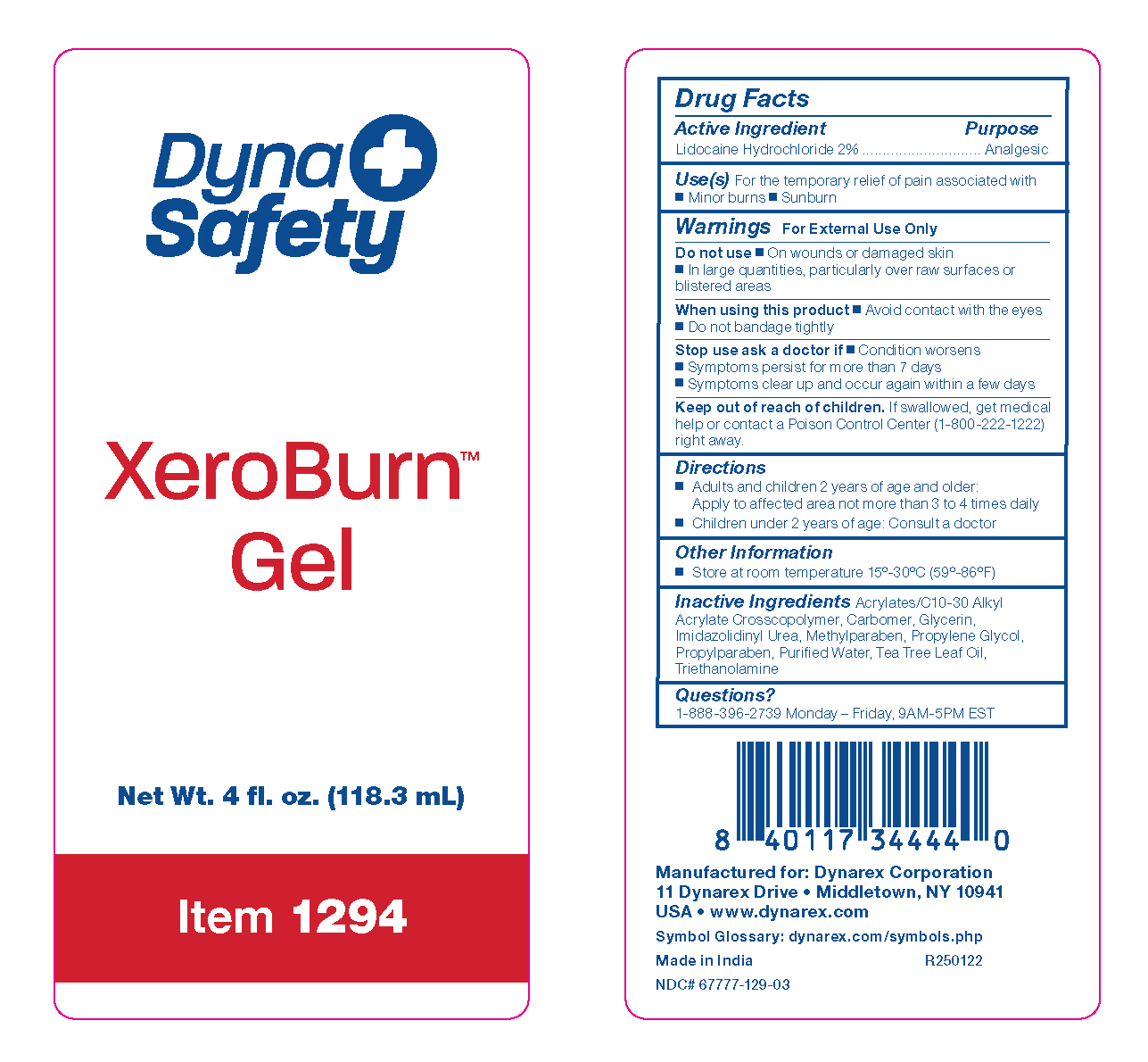 Pill image for 1290 Xeroburn Burn Gel 67777-129-00