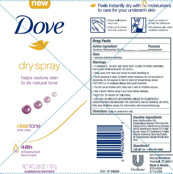Pill image for Clear Tone Pink Rosa Dry Spray 48h Antiperspirant