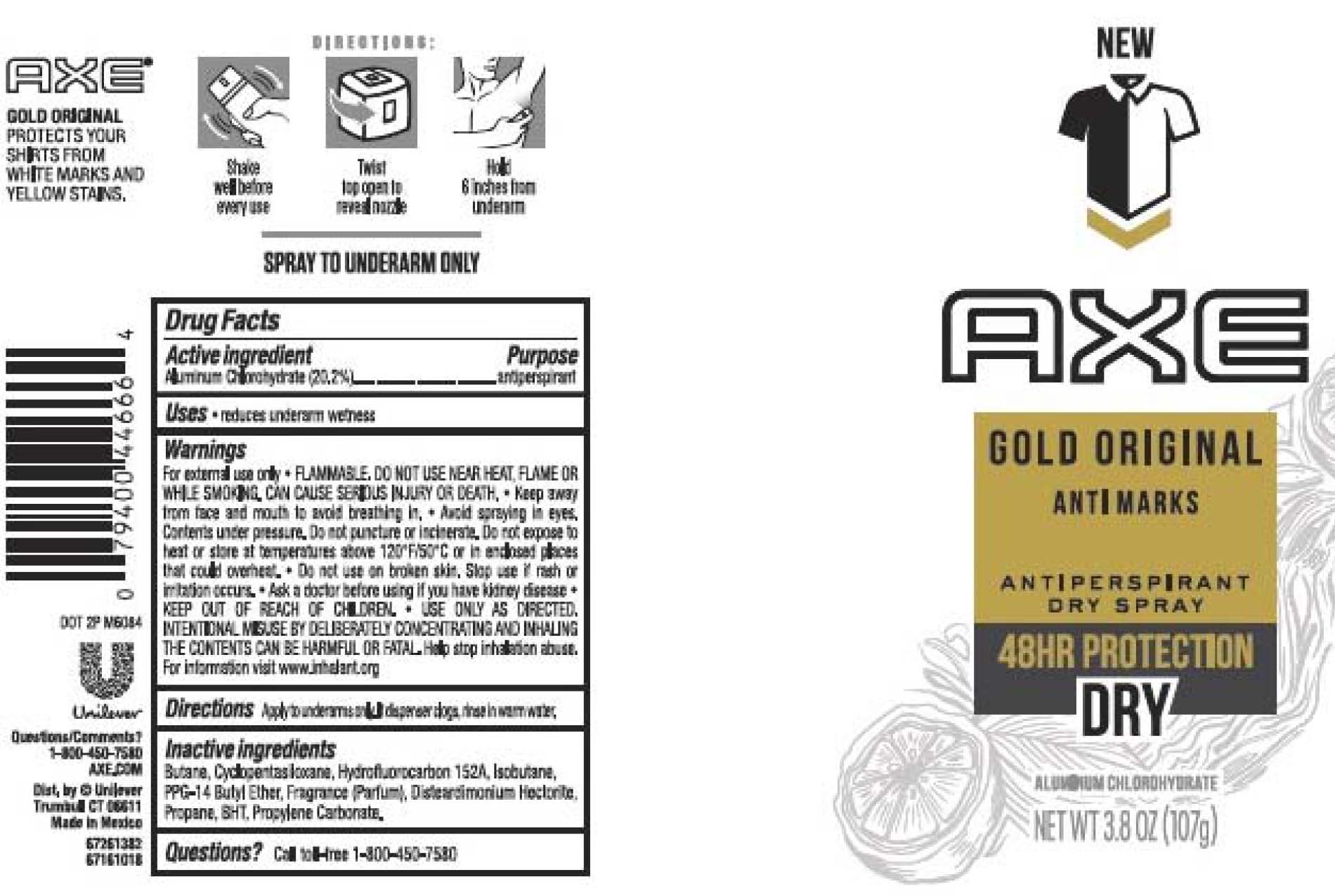 Pill image for Axe Gold Original Dry Spray Antiperspirant