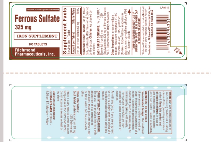 Pill image for Ferrous Sulfate Tablets 325 Mg