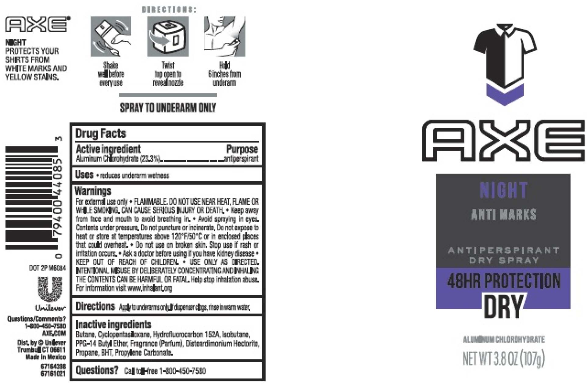Pill image for Axe Night Dry Spray Antiperspirant