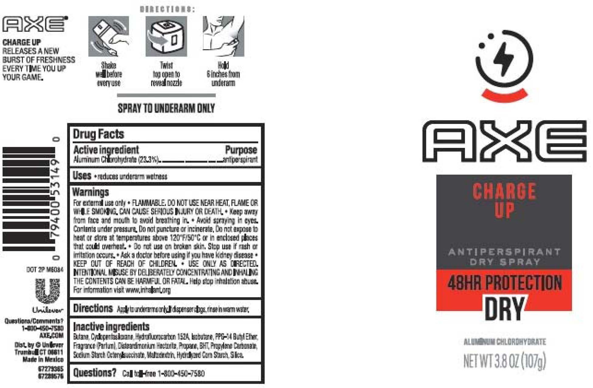 Pill image for Axe Charge Up Dry Spray Antiperspirant