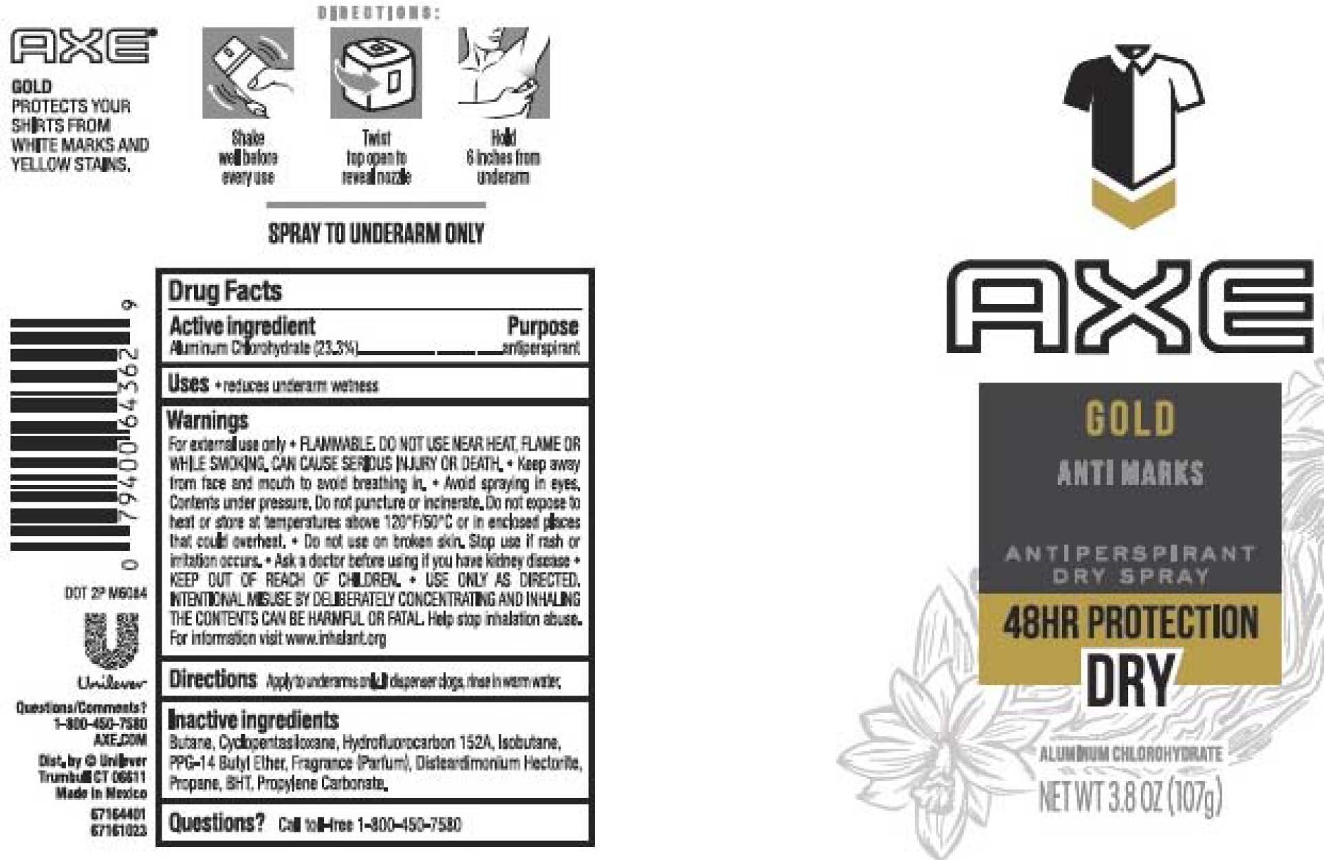 Pill image for Axe Gold Dry Spray Antiperspirant