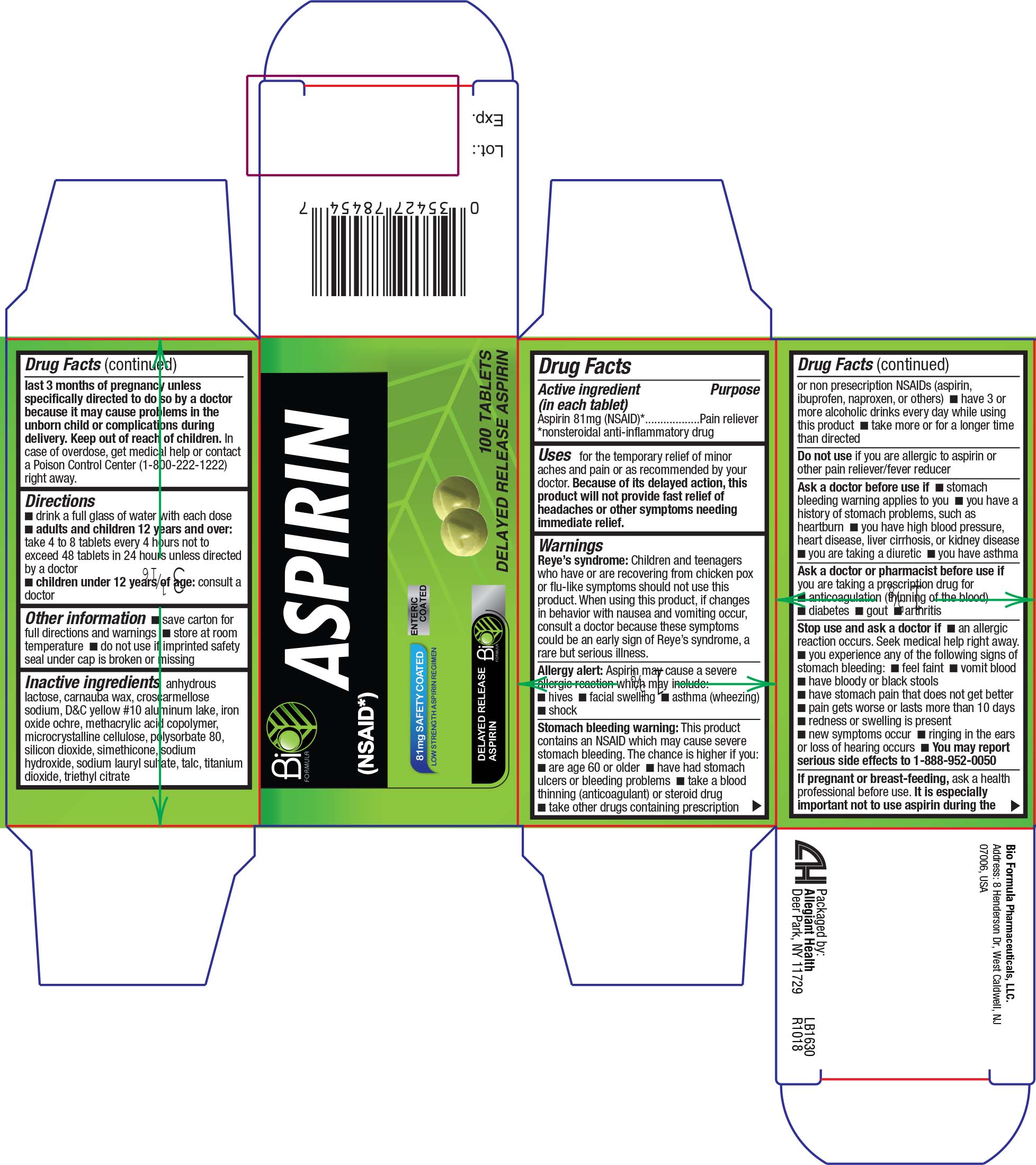 Pill image for bio formula aspirin 81mg