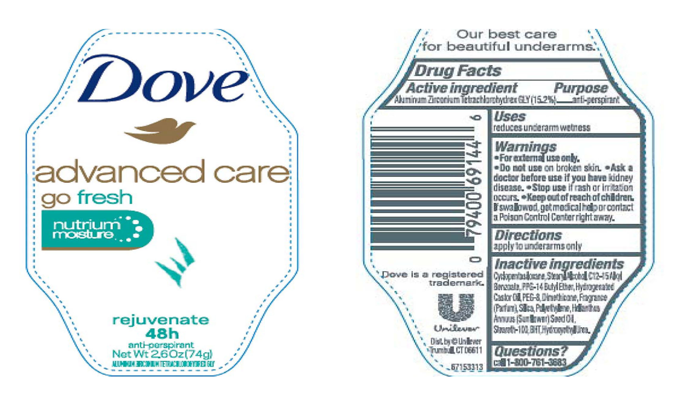 Pill image for Dove Advanced Care Go Fresh Rejuvenate 48h Antiperspirant