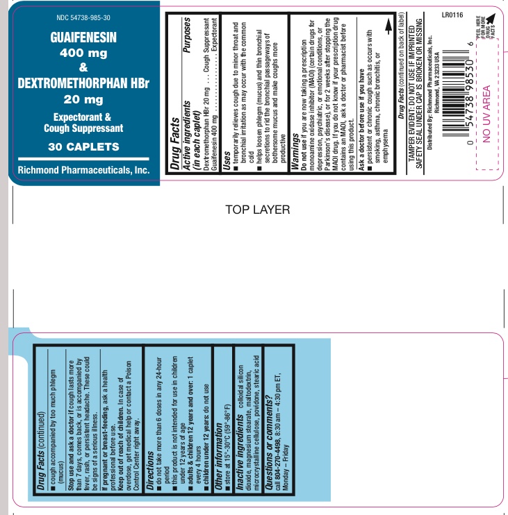 Pill image for Guaifenesin 400 Mg - Dextromethorphancaplets 20 Mg Caplets