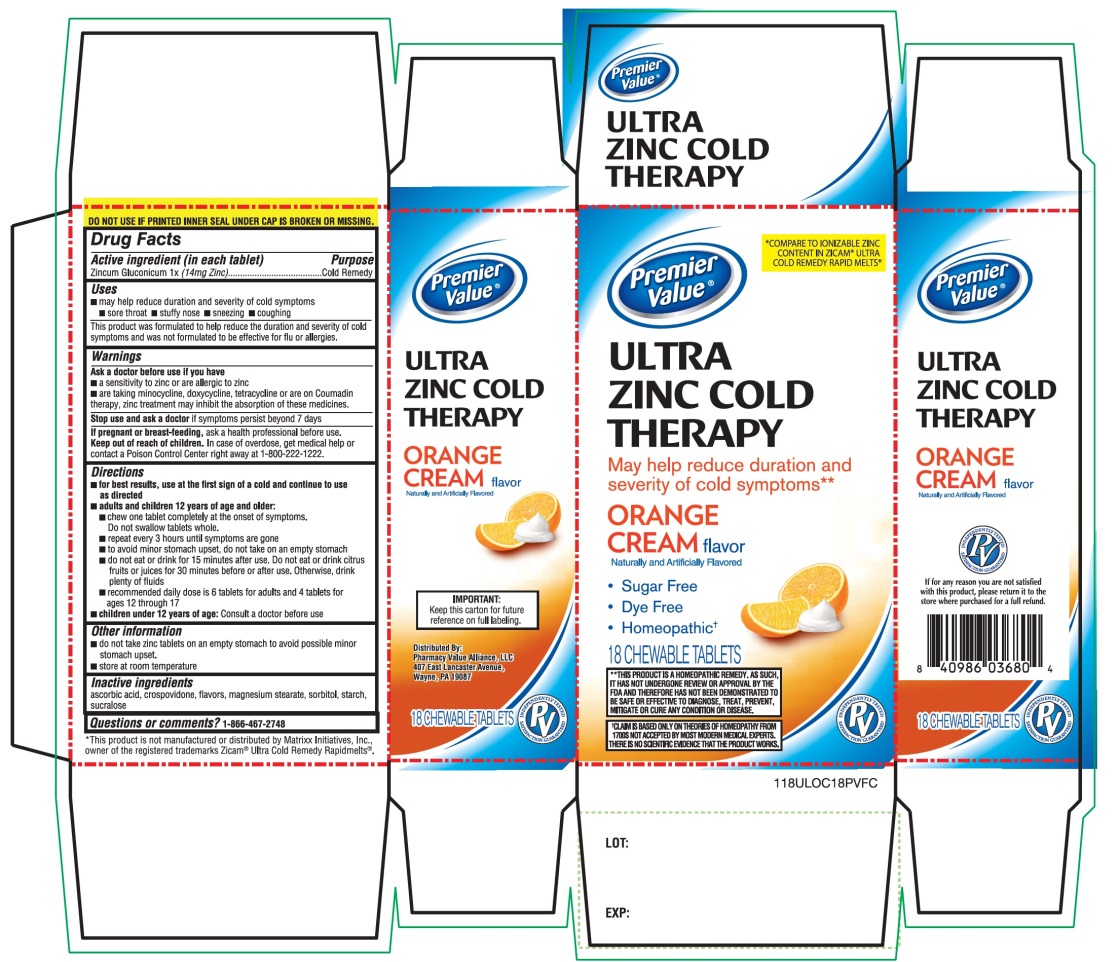 Pill image for Ultra Zinc Cold Therapy Orange Cream Flavor 18 Chewable Tablets