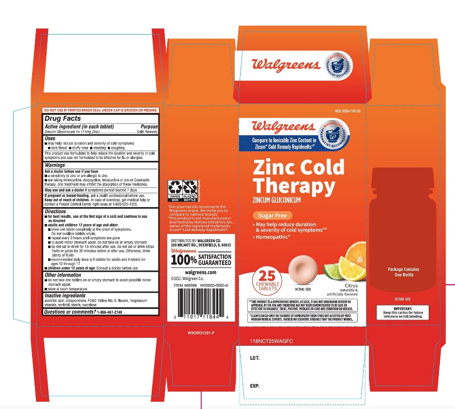 Pill image for Walgreen Cold Therapy Citrus Flavor 25 Chewable Tablets