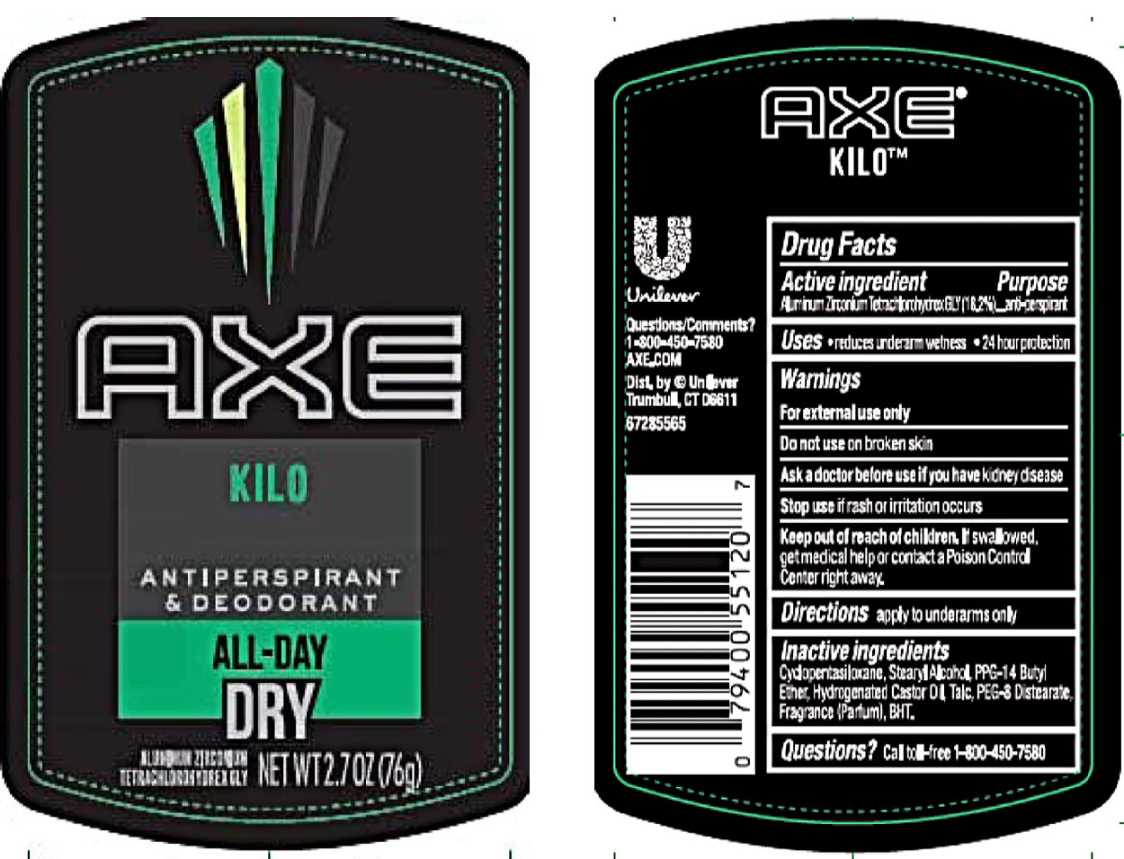 Pill image for Axe Kilo Antiperspirant And Deodorant
