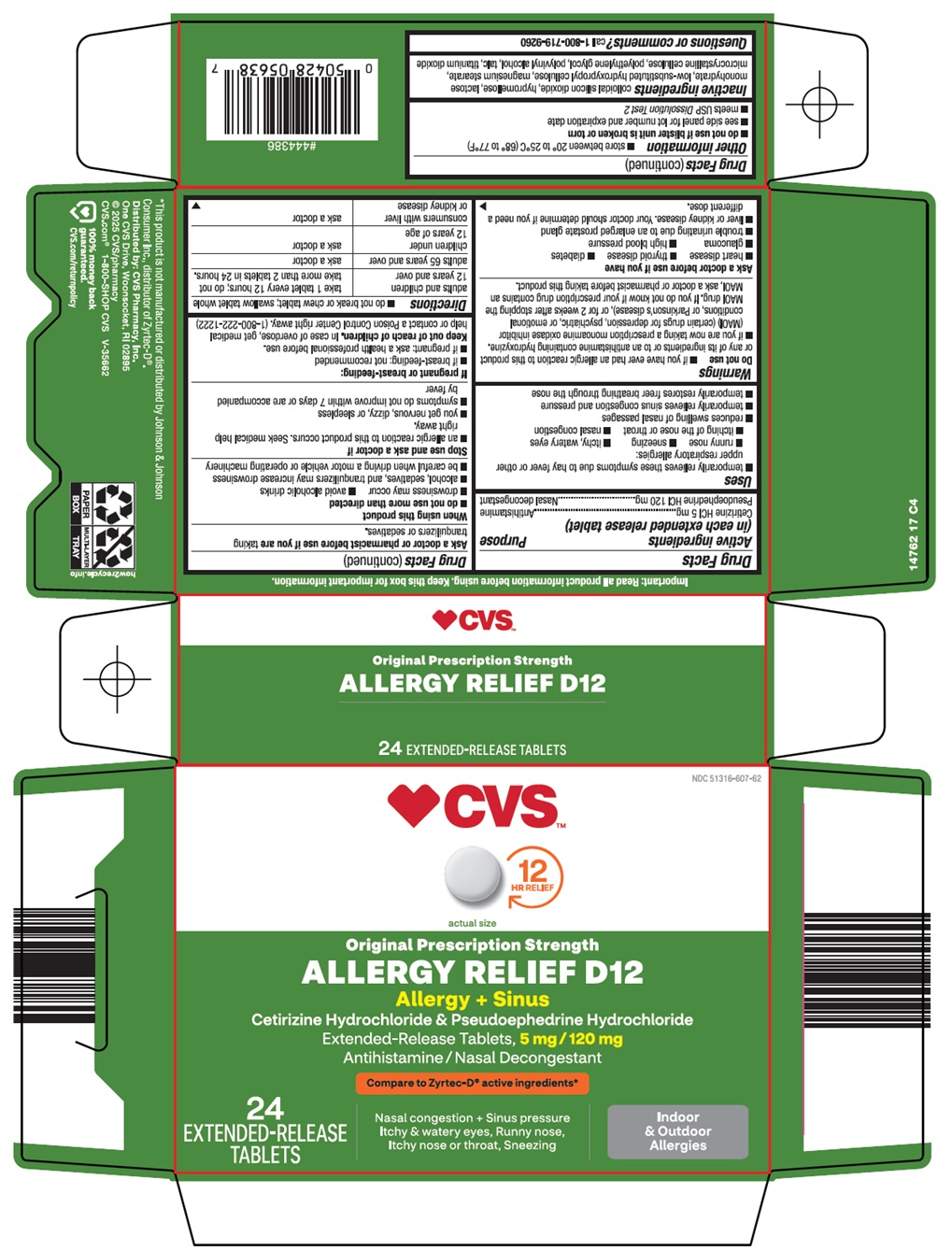 Pill image for Cvs Pharmacy, Inc. Allergy Relief D12 Drug Facts