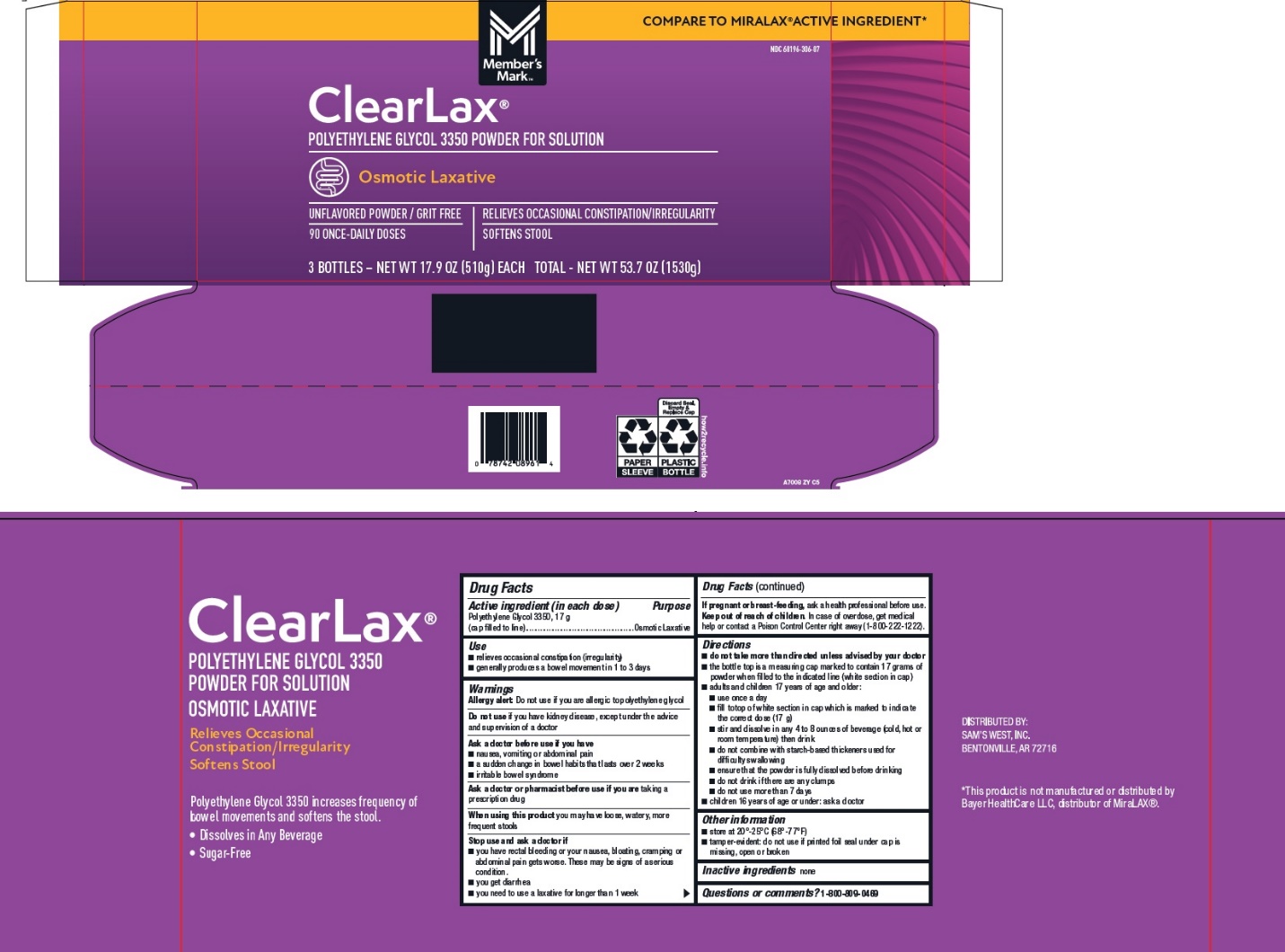 Pill image for Sam's West, Inc. Clearlax®