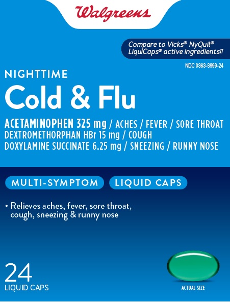 Pill image for Walgreens Nighttime Cold And Flu
