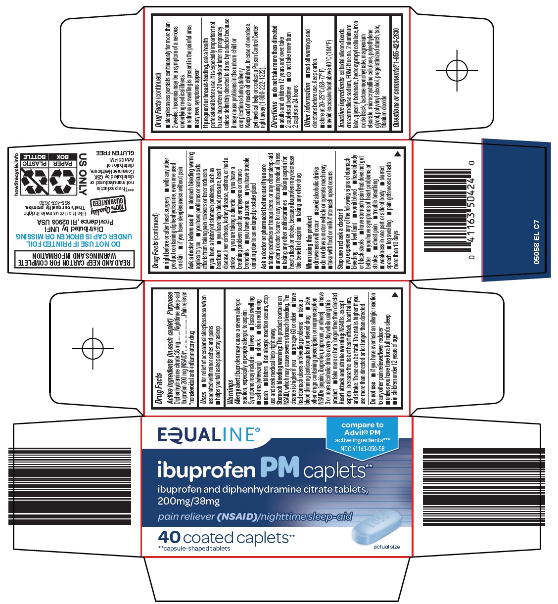 Pill image for Supervalu Inc. Ibuprofen Pm Drug Facts